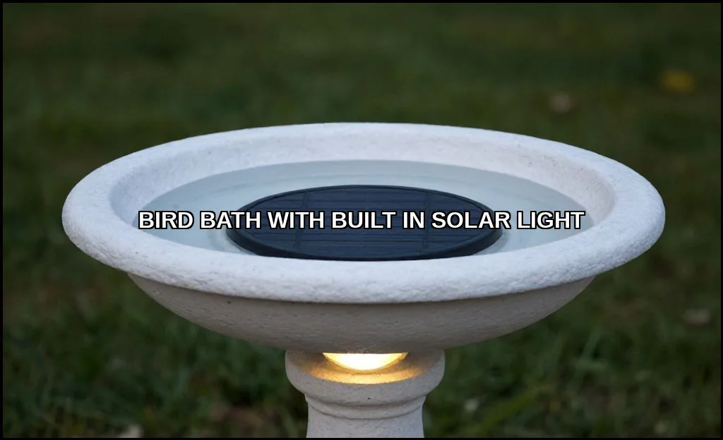 Bird bath with built in solar light