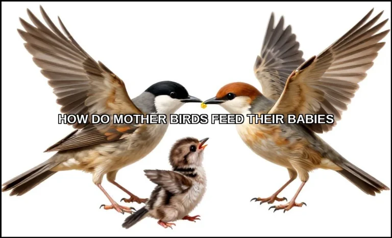 Mother birds feed their babies