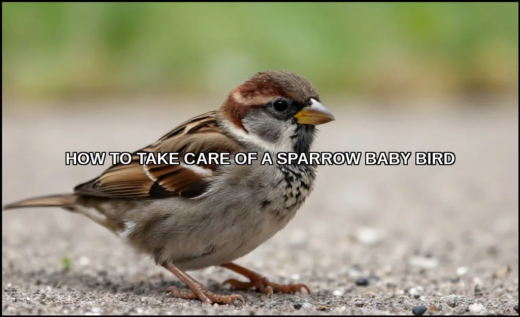 Take care of a sparrow baby bird