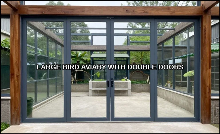 Large bird aviary with double doors