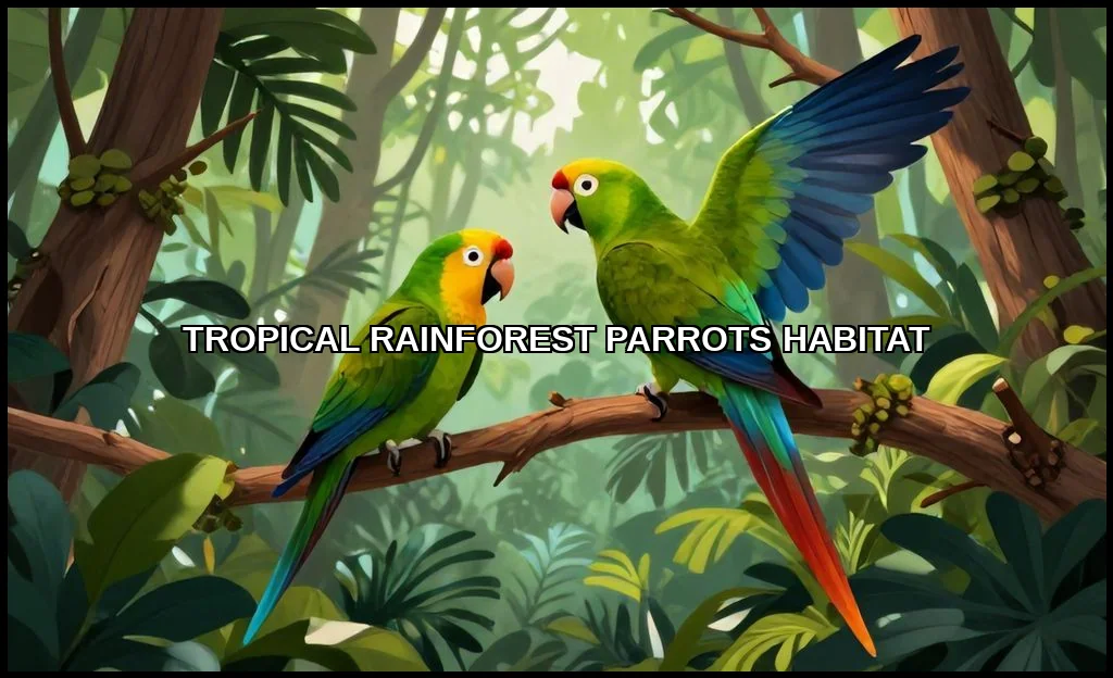 Tropical rainforest parrots habitat