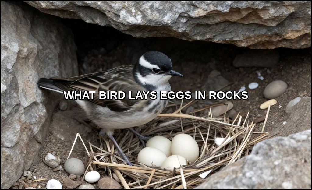 What bird lays eggs in rocks