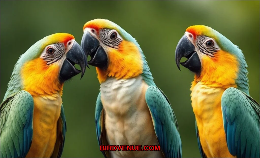 Clean vector illustration of examples of parrots t