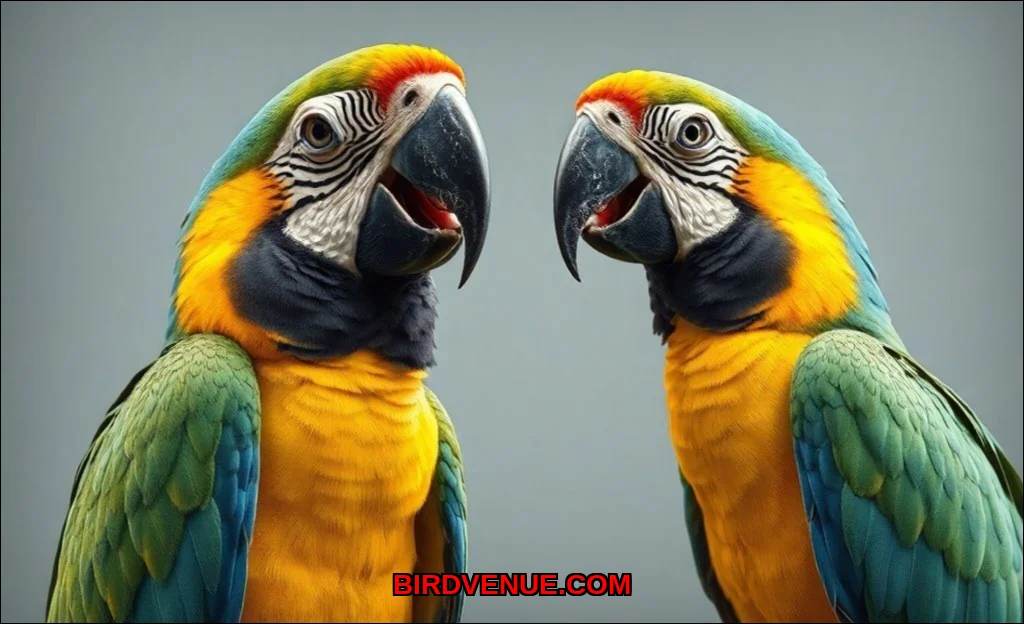 Clean vector illustration of how parrots pronounce