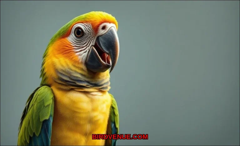 Clean vector illustration of parrot talking behavi