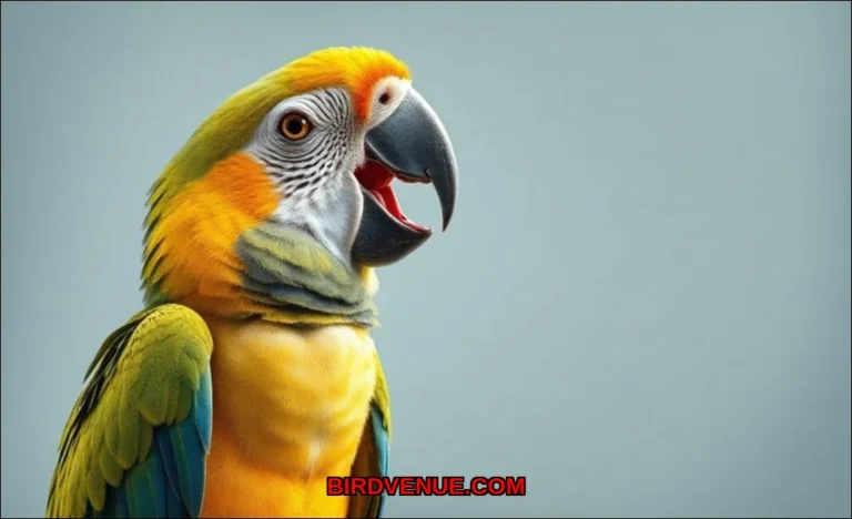 Clean vector illustration of parrot vocalization v