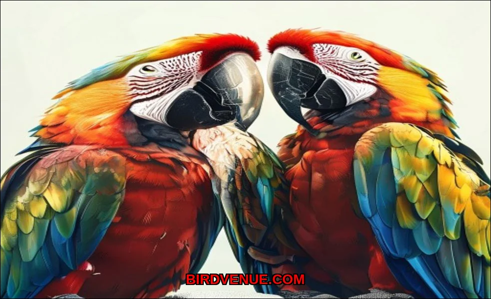 Clean vector illustration of parrots that can talk