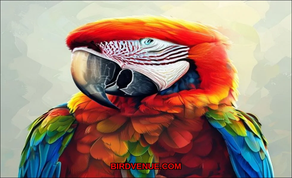 Clean vector illustration of why parrots talk in d